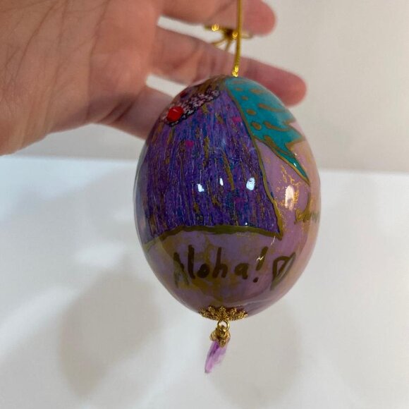 Eggs Unlimited Maui 2016 Christmas Ornament Egg Ornament Elizabeth May - Picture 2 of 6